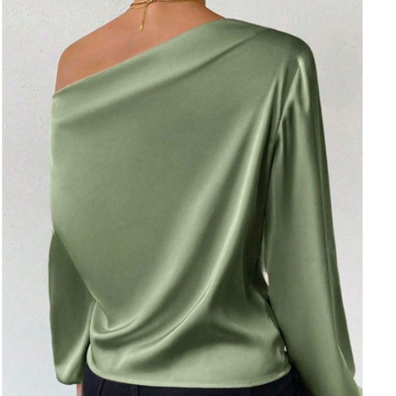 Asymmetric One-Shoulder Knit Top
