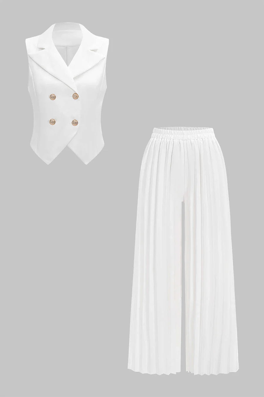 Chic Summer Vest & Pleated Trousers Set