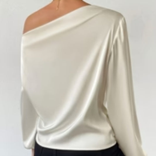 Asymmetric One-Shoulder Knit Top