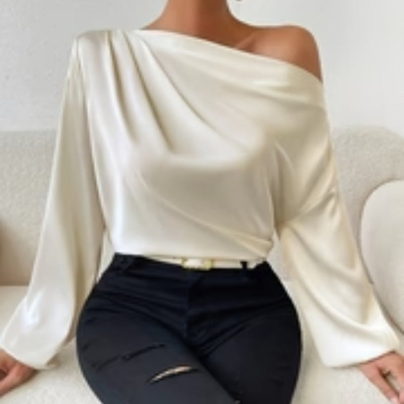 Asymmetric One-Shoulder Knit Top