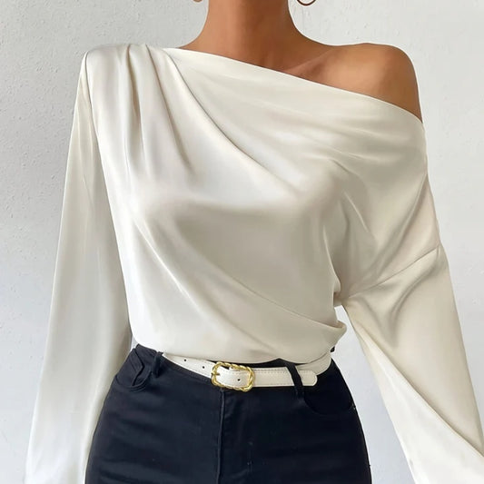 Asymmetric One-Shoulder Knit Top