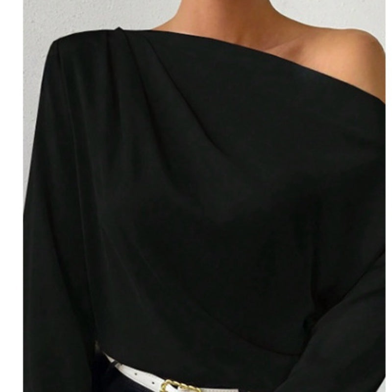 Asymmetric One-Shoulder Knit Top