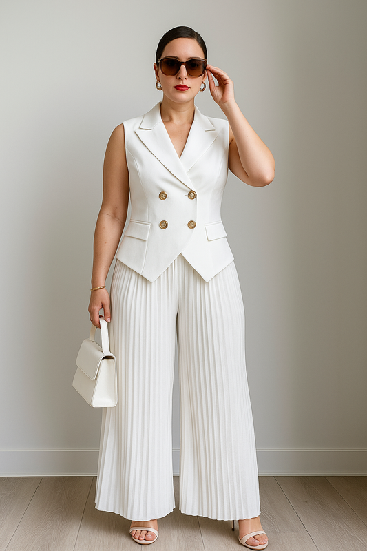 Chic Summer Vest & Pleated Trousers Set