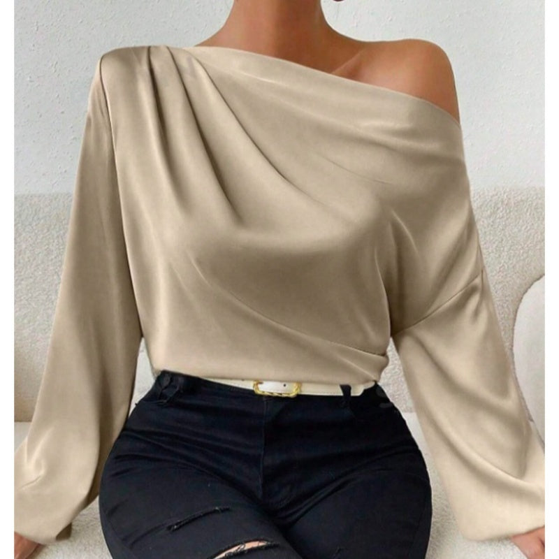 Asymmetric One-Shoulder Knit Top